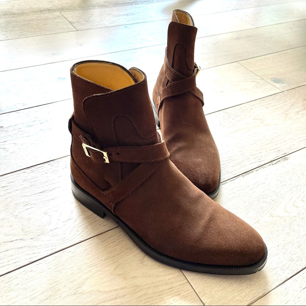 Gucci Jodphurs Boots Brown Suede UK 7